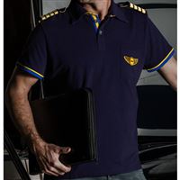 BORN TO FLY Polo tričko PILOT s modrým detailem, XXL