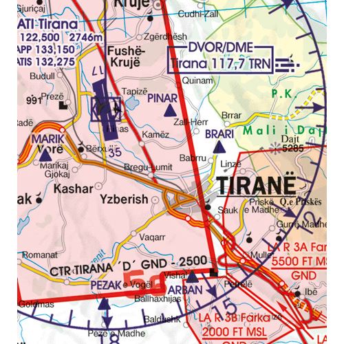 Balkán VFR ICAO mapa 2022