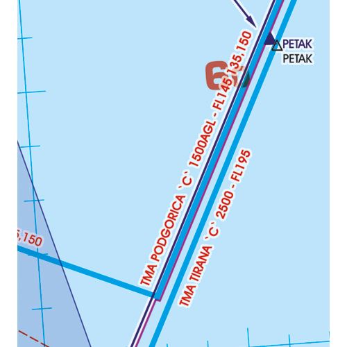 Balkán VFR ICAO mapa 2022
