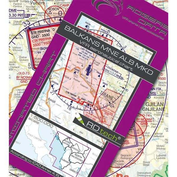 Balkán VFR ICAO mapa 2024