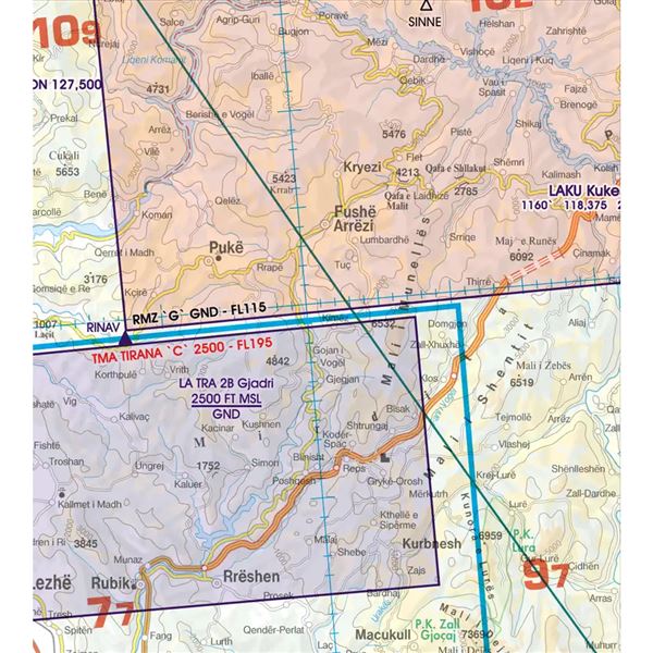 Balkán VFR ICAO mapa 2024