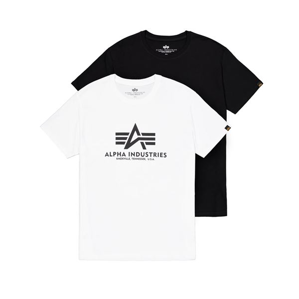 Alpha Industries Trička Basic Pack 2, černé+bílé XL