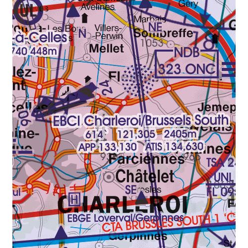 Belgie a Lucembursko VFR mapa 2022 1:500 000