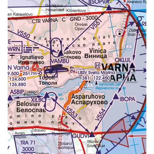 Bulharsko VFR ICAO mapa 2024