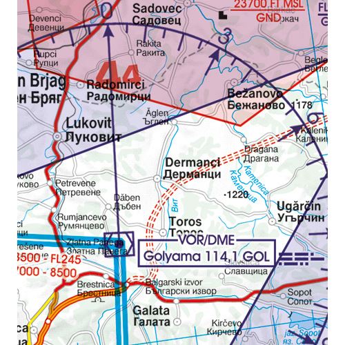 Bulharsko VFR ICAO mapa 2024