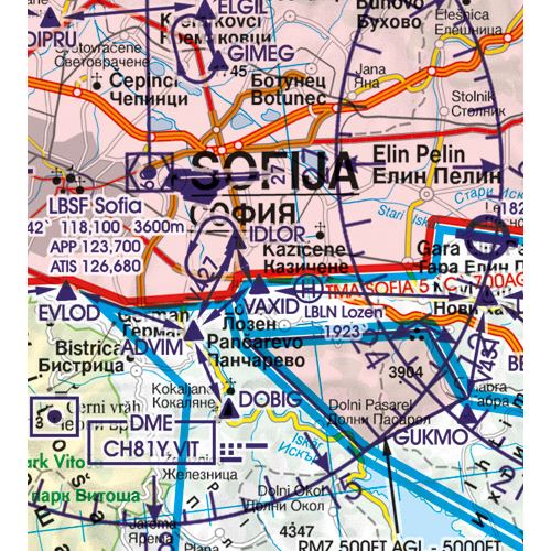 Bulharsko VFR ICAO mapa 2024