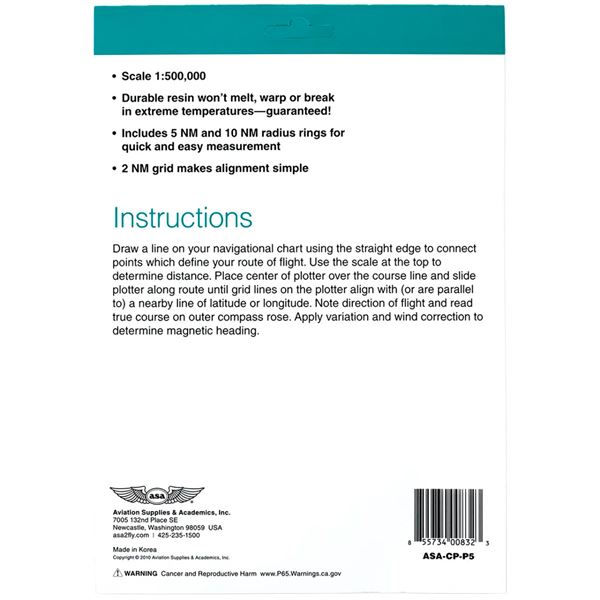 ASA CP-P5 Square Aviation Plotter