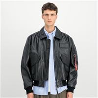 Alpha Industries Kožená bunda CWU Heritage černá, L