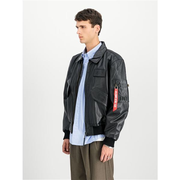 Alpha Industries Kožená bunda CWU Heritage černá, XL
