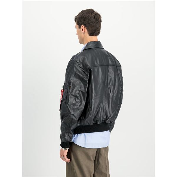 Alpha Industries Kožená bunda CWU Heritage černá, XL