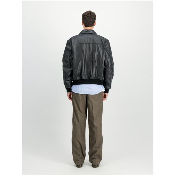 Alpha Industries Kožená bunda CWU Heritage černá, XL
