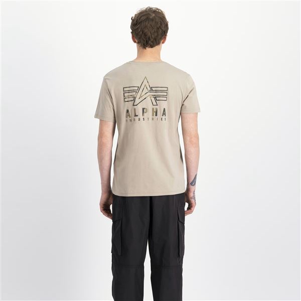 Alpha Industries Tričko Camo Backprint, písková XXL