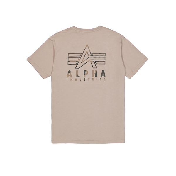 Alpha Industries Tričko Camo Backprint, písková XXL