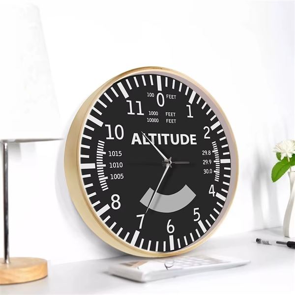 Nástěnné hodiny ALTITUDE černé, dřevěný rám