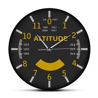 Aircraft ALTITUDE Wall Clock, black-yellow