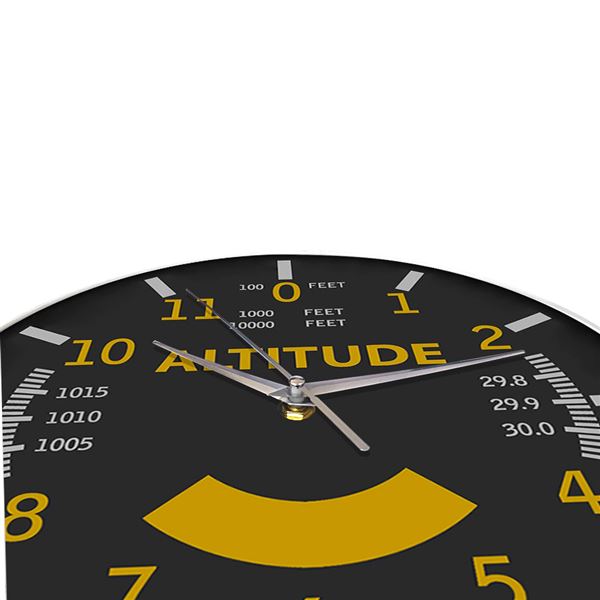 Aircraft ALTITUDE Wall Clock, black-yellow