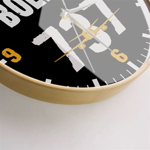 Wall Clock Boeing 737, wood frame
