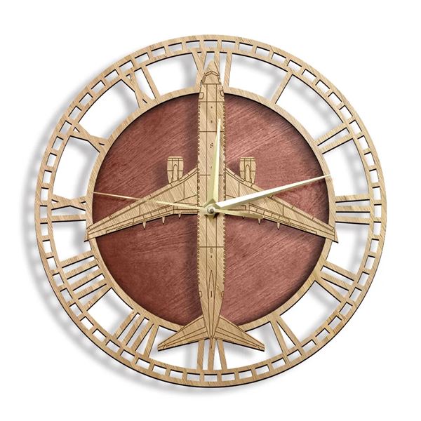 Wall Clock Boeing 737-800, wood decor
