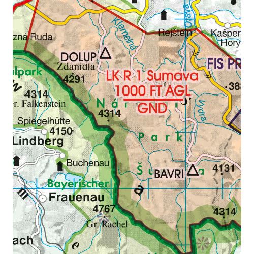 Česká Republika VFR mapa 2022 1:500 000