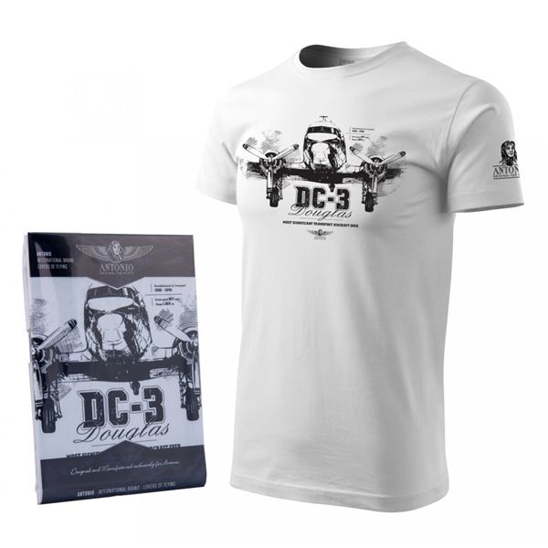 ANTONIO T-Shirt with DOUGLAS DC-3, white, XXL