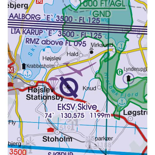 Dánsko VFR ICAO mapa 2024