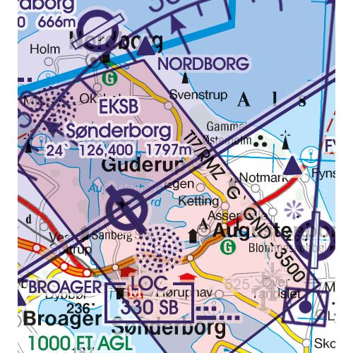 Dánsko VFR ICAO mapa 2023