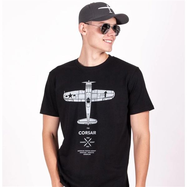 EEROPLANE T-shirt F4U Corsair black, XL