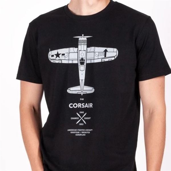 EEROPLANE T-shirt F4U Corsair black, XL