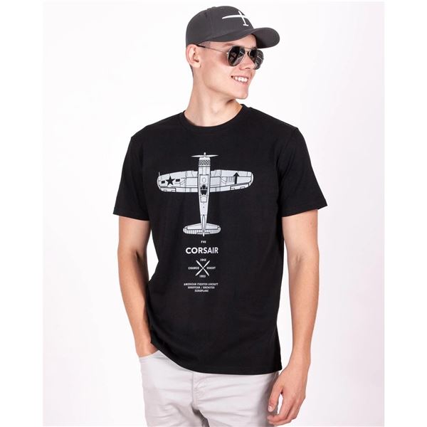 EEROPLANE T-shirt F4U Corsair black, XL