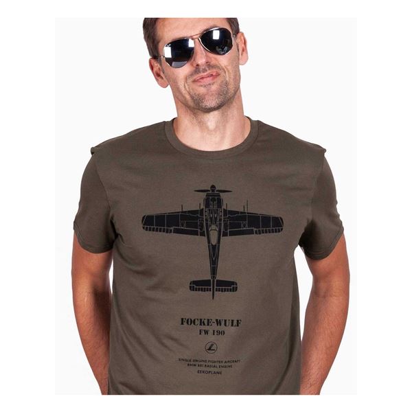 EEROPLANE Tričko Focke-Wulf W190 khaki, XL