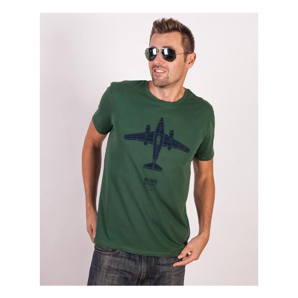 EEROPLANE Tričko Messerschmitt Me262 zelené, L