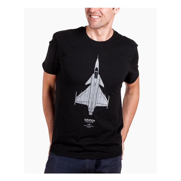 EEROPLANE T-shirt Saab Gripen black, XXL
