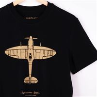 EEROPLANE Tričko Spitfire (zlatá edice) černé, XXL