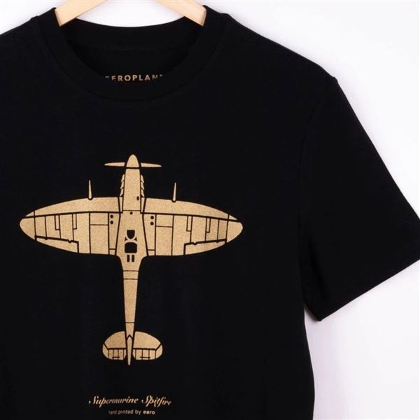 EEROPLANE Tričko Spitfire (zlatá edice) černé, M