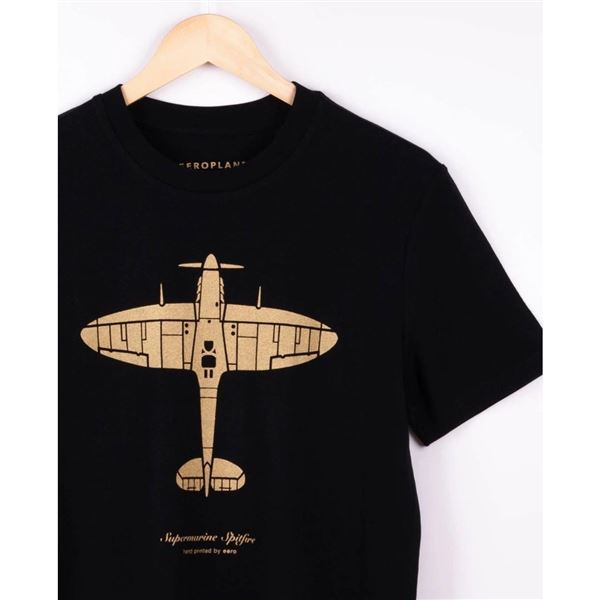 EEROPLANE Tričko Spitfire (zlatá edice) černé, M