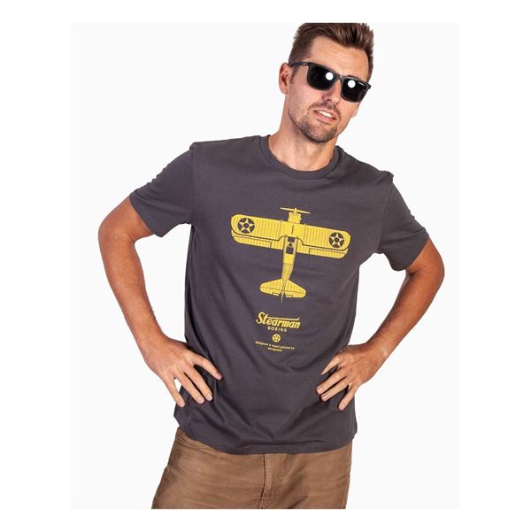 EEROPLANE T-shirt Stearman asphalt, XL