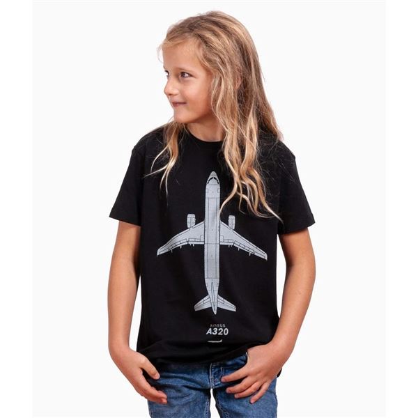 EEROPLANE Dětské tričko Airbus A320 černé, 9-11y
