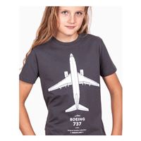 EEROPLANE Kid's T-Shirt Boeing 737 asphalt, 5-6y
