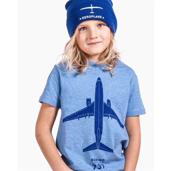 EEROPLANE Dětské tričko Boeing 737 modré, 3-4y