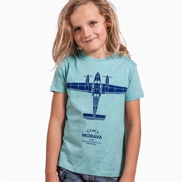 EEROPLANE Dětské tričko L200 Morava zelený melír, 5-6y
