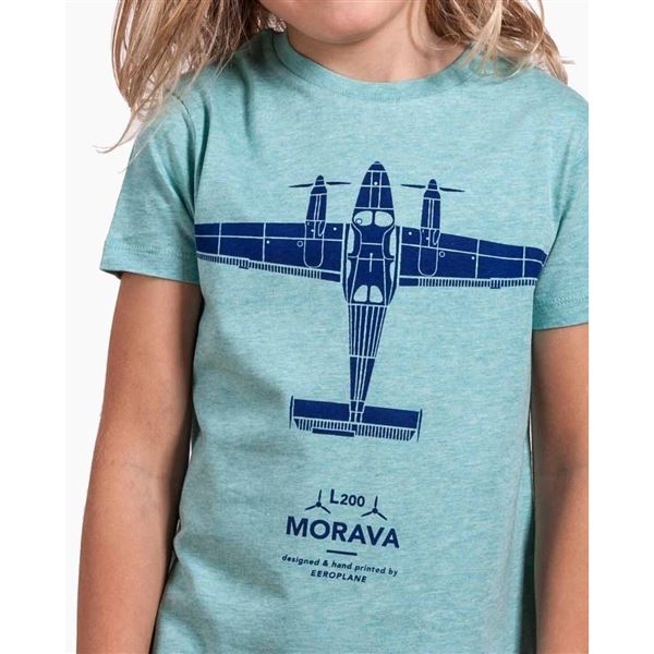 EEROPLANE Dětské tričko L200 Morava zelený melír, 5-6y