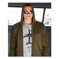 EEROPLANE Mikina Spitfire logo khaki, S EEROPLANE Mikina Spitfire logo khaki, S