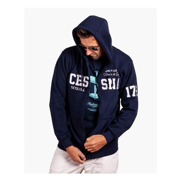 EEROPLANE Cessna 172 Skyhawk Zip Hoodie - navy, XL