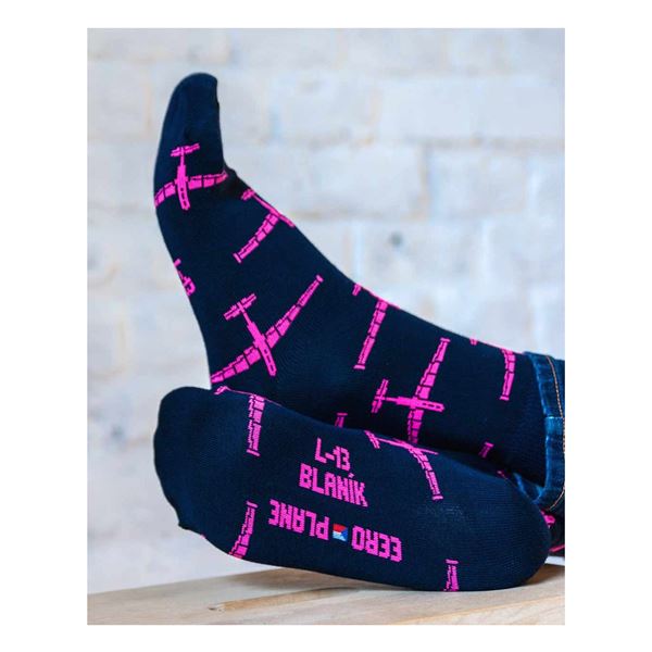 EEROPLANE L-13 Blanik Socks navy/pink, 39/42