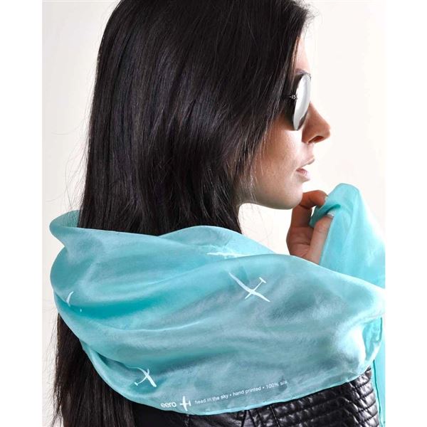 EEROPLANE Silk scarf Gliders turquoise