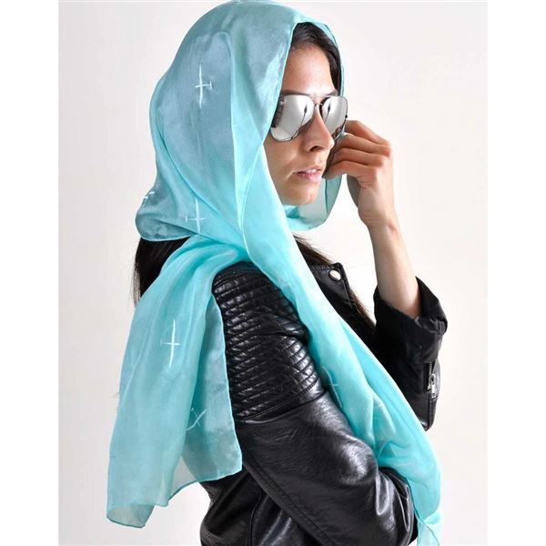 EEROPLANE Silk scarf Gliders turquoise