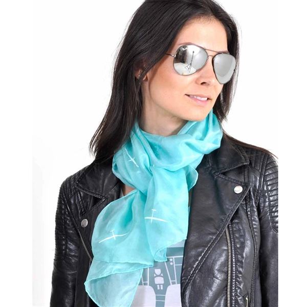 EEROPLANE Silk scarf Gliders turquoise