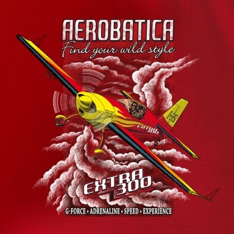 ANTONIO T-Shirt with plane EXTRA 300, red, XXL