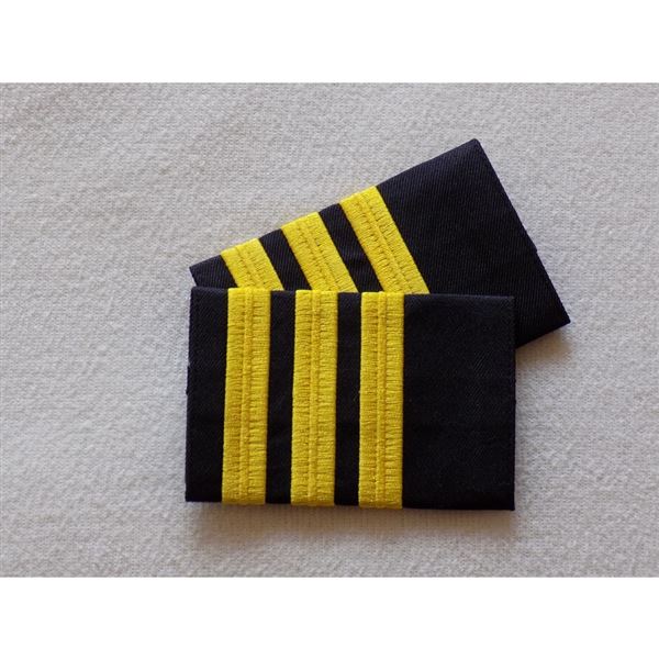 Embroidery Epaulettes 3 Bar Gold - large, Pair