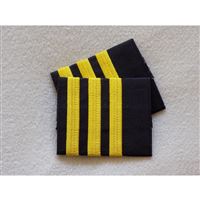 Embroidery Epaulettes 3 Bar Gold - small, Pair